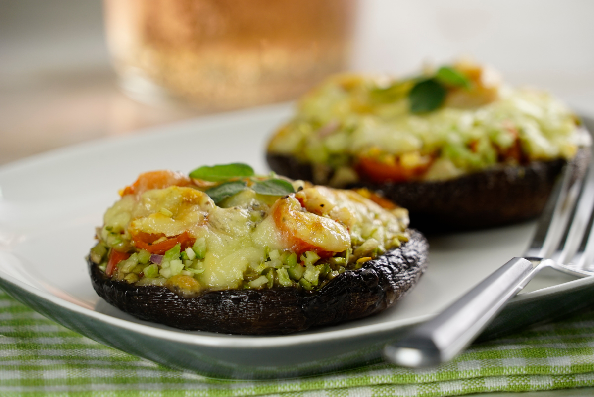 Portobellos gratinados rellenos de brócoli Gmate